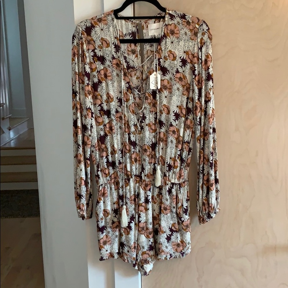 Floral long sleeve romper